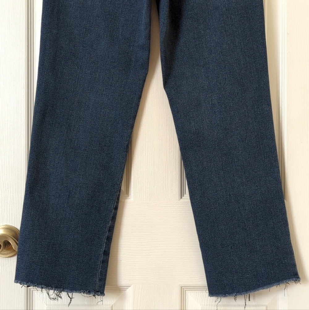 Social Standard by Sanctuary Dark Wash High Rise Cropped Straight Leg Jeans 6 - Picture 6 of 16